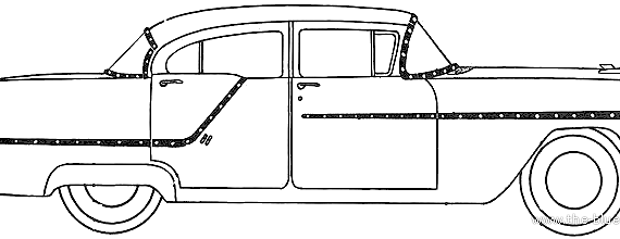 Oldsmobile 88 4-Door Sedan [2] (1954) - Олдсмобиль - чертежи, габариты, рисунки автомобиля